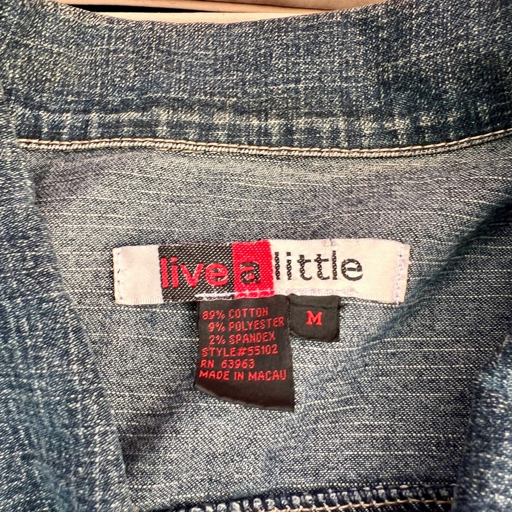 Denim Button-Up Jacket Size M - image 2